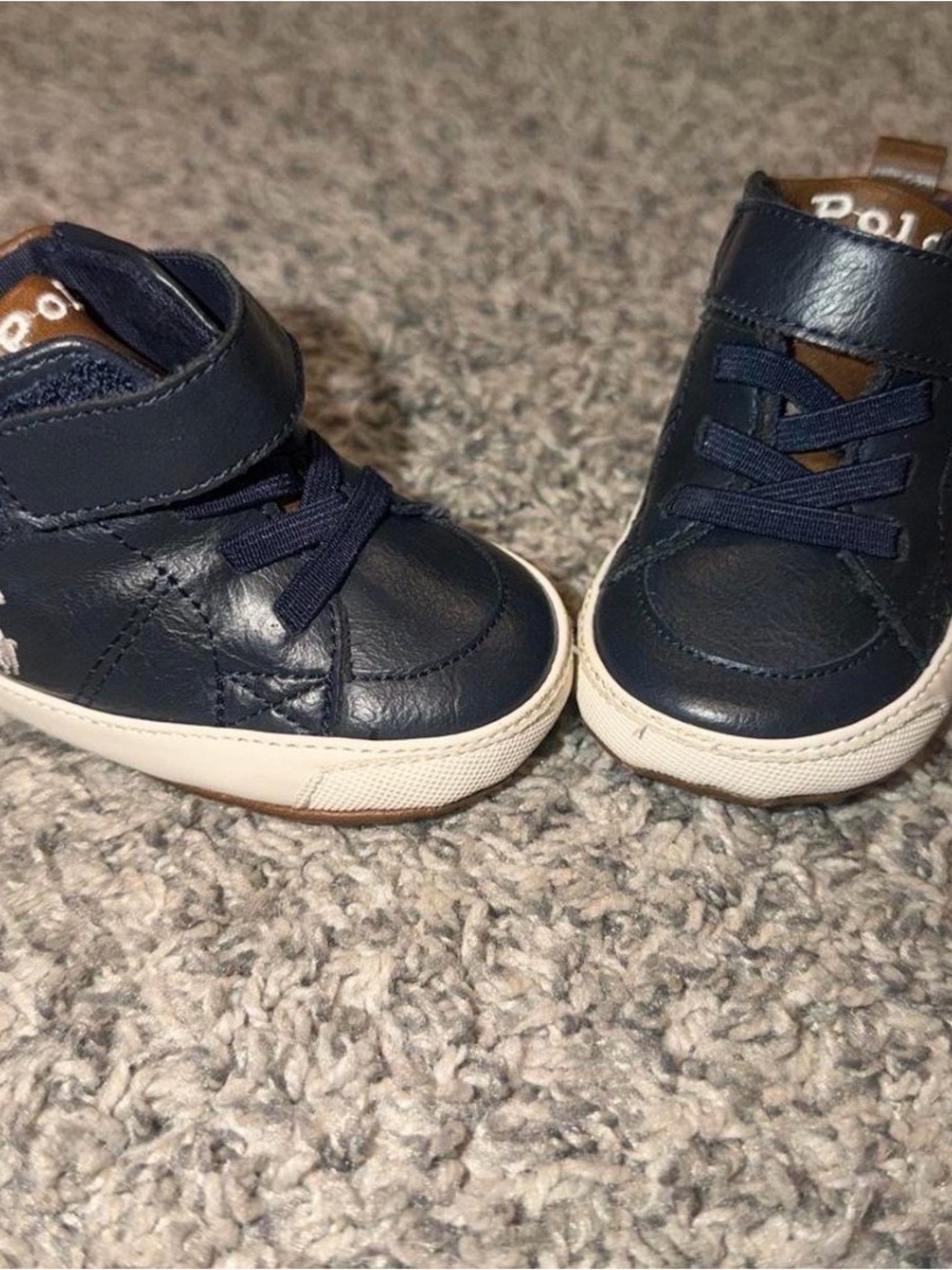 Polo by Ralph Lauren Navy and White Baby Walker Sneakers